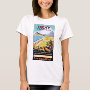 Irland Bray Vintage resor Poster återställd T Shirt
