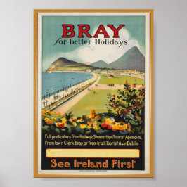 Irland Bray Wicklow Vintage resor Poster