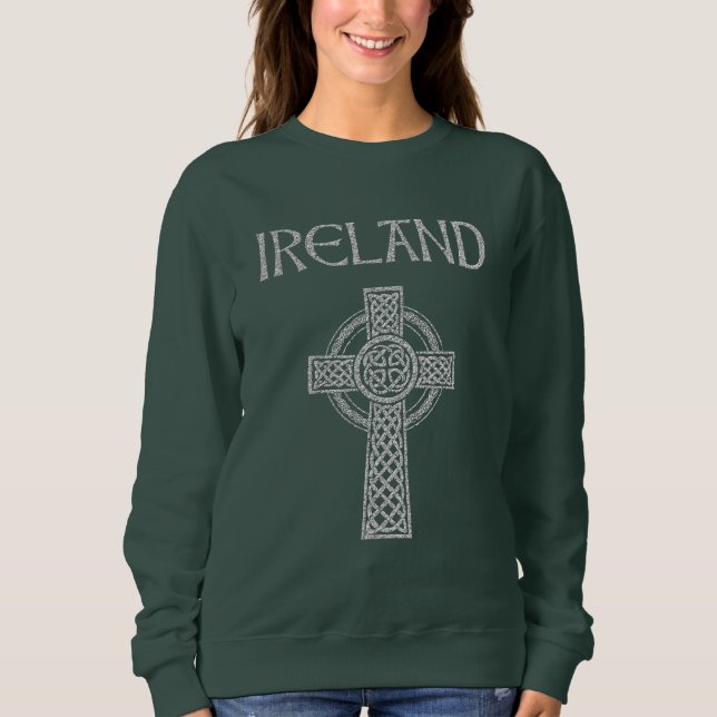 Irland Celtic Cross Tee Shirt (Framsida)