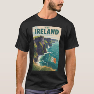 Irland Cliffs of Moher Illustration Resa Konst T Shirt