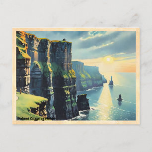 Irland Cliffs of Moher Vintage Vykort