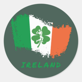 Irland Cricket Runt Klistermärke