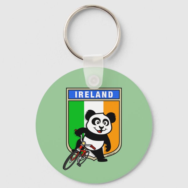 Irland Cycling Panda Nyckelring (Framsida)