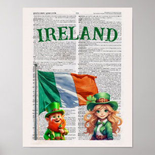 IRLAND - Dictionary Page Art Poster