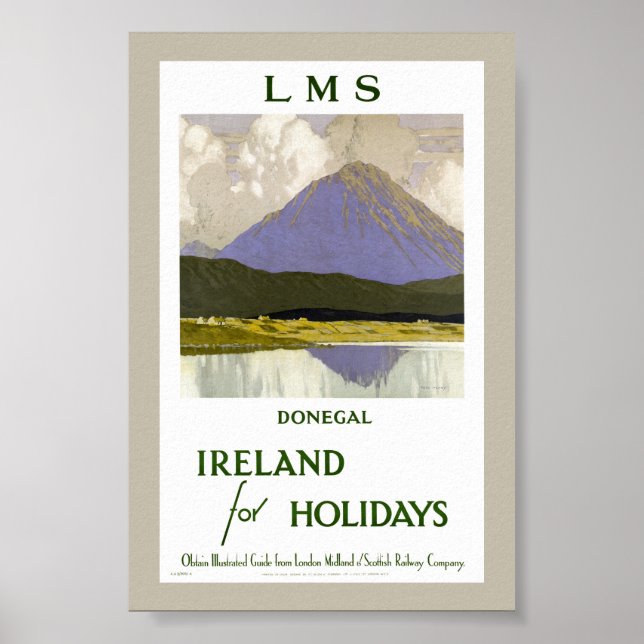 Irland Donegal Restauraterad Vintage Resa Affisch (Framsidan)