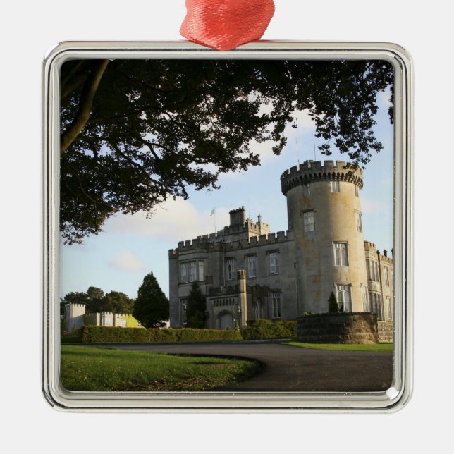 Irland, Dromoland Castle sidoingång. Julgransprydnad Metall (Framsidan)