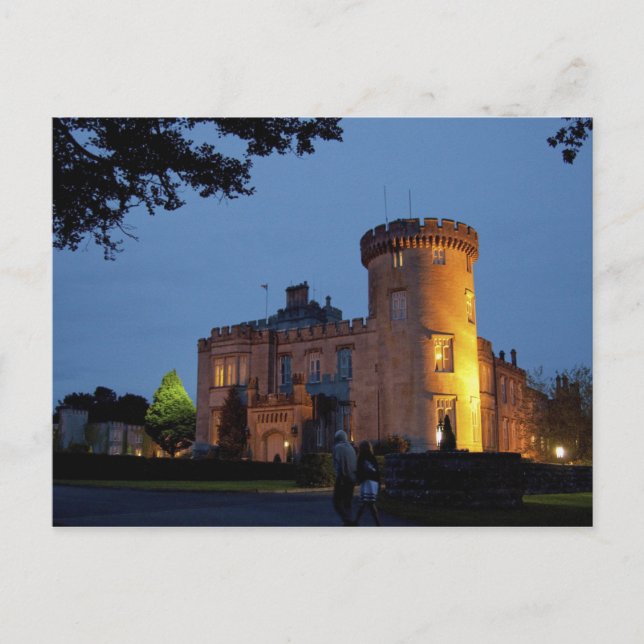 Irland, Dromoland Castle tänd i skymningen. Vykort (Framsida)