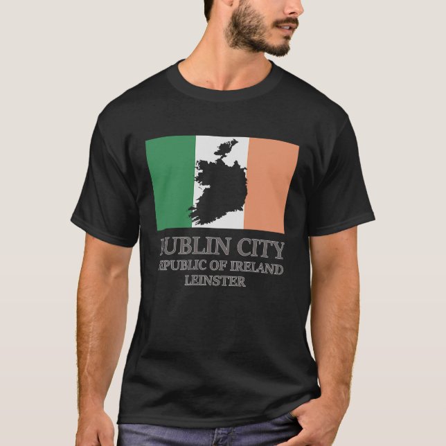 Irland Dublin City Leinster T Shirt (Framsida)