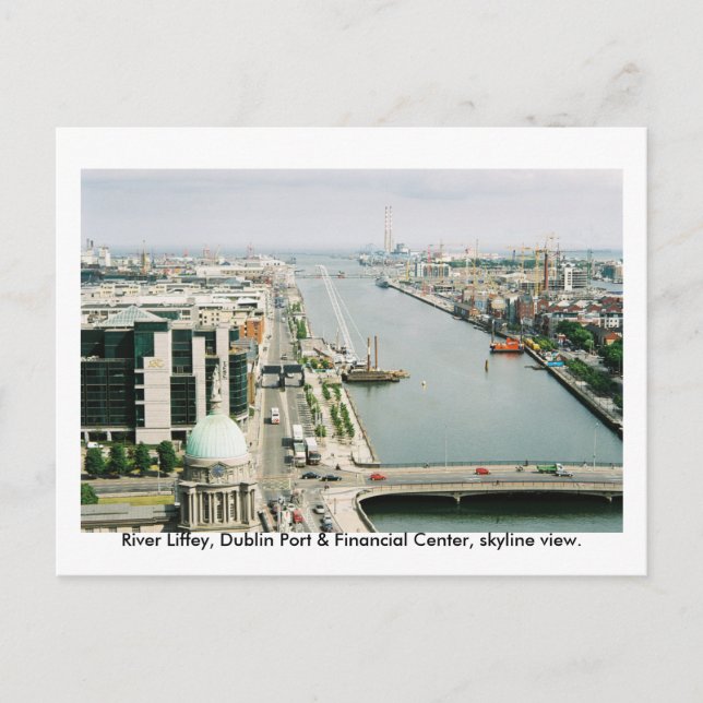 Irland, Dublin Port & Financial Center skyline Vykort (Framsida)