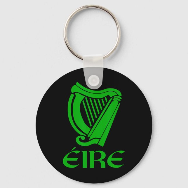 Irland Eire Eireann Irländsk Stolthet Gaelisk Harp Nyckelring (Framsida)