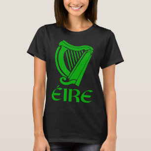 Irland Eire Eireann Irländsk Stolthet Gaelisk Harp T Shirt