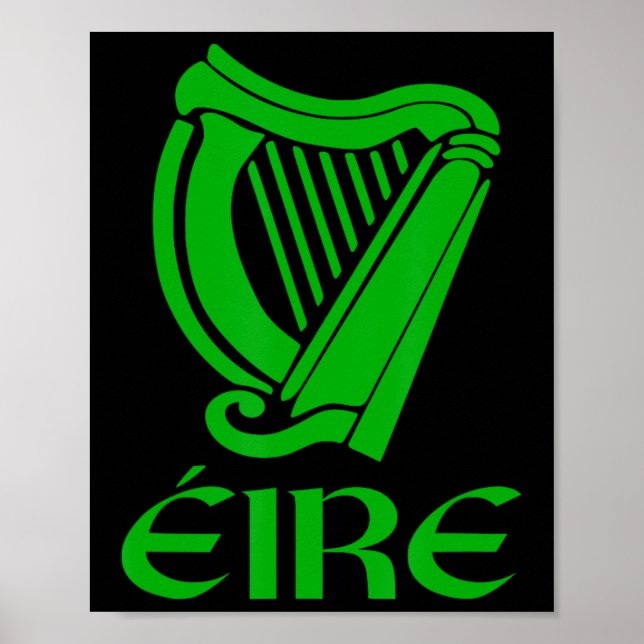 Irland Eire Irish Pride Gaelic Harp St Pa Poster (Framsidan)