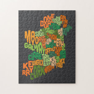 Irland Eire ståndsmässig textkarta Pussel