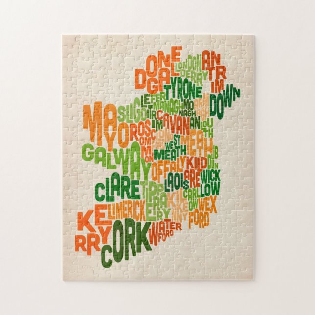 Irland Eire ståndsmässig textkarta Pussel (Vertikal)