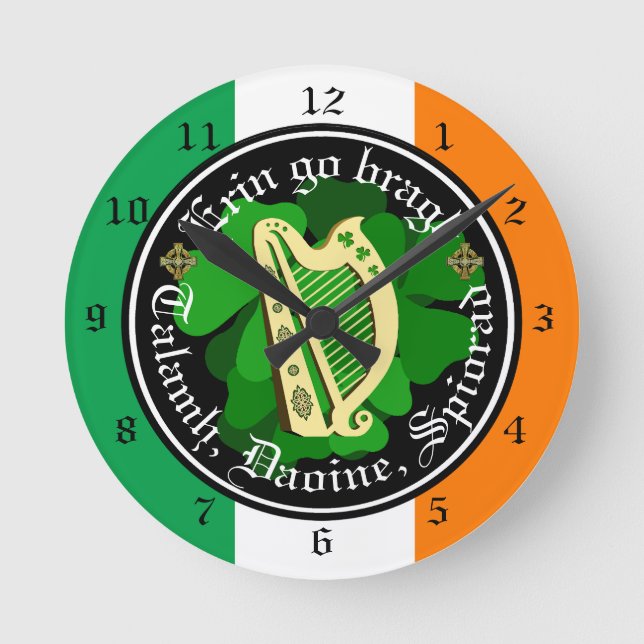 Irland evigt/Erin go bragh/a land/people/spirt Rund Klocka (Framsida)