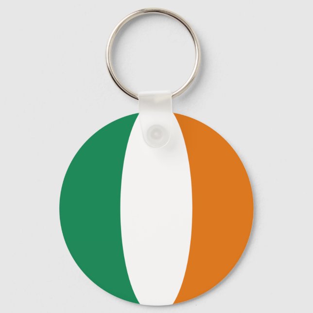 Irland Fisheye Flagga Keychain Nyckelring (Framsida)