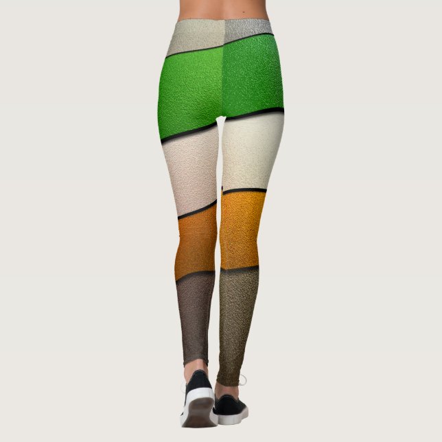 Irland Flagga Färg-Chrome by Shirley Taylor Leggings (Baksida)