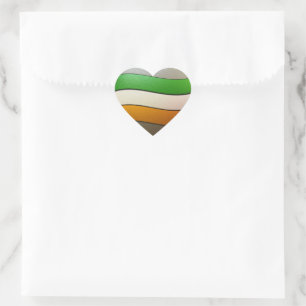 Irland Flagga-Färger-Chrome av Shirley Taylor Hjärtformat Klistermärke