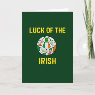 Irland Flagga Fotboll - Lycka till irländarna Kort