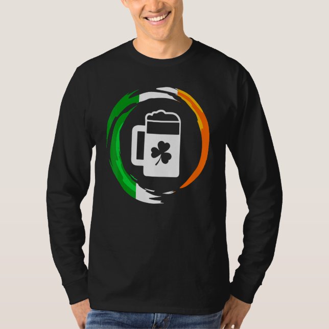 Irland Flagga Funny St patrick's day Beer Drinking T Shirt (Framsida)