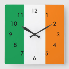 Irland Flagga Fyrkantig Klocka