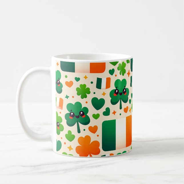 Irland Flagga Irish Shamrock Celtic St patricks da Kaffemugg (Vänster)