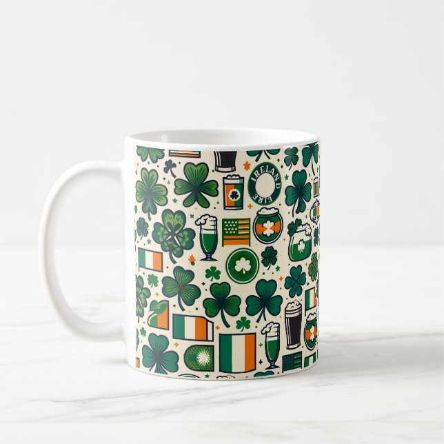 Irland Flagga Irish Shamrock Celtic St patricks da Kaffemugg (Vänster)