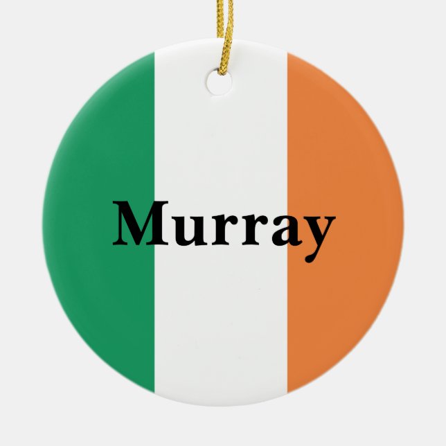 Irland Flagga Irish Surname Namn Anpassningsbar Fä Julgransprydnad Keramik (Framsidan)