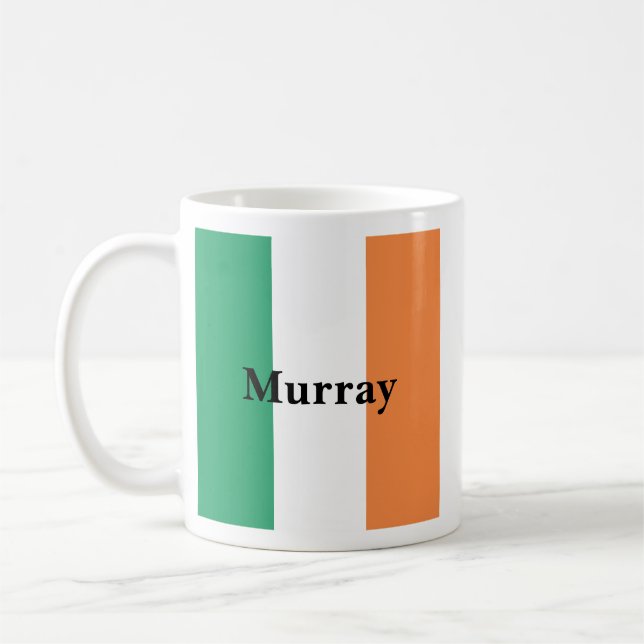 Irland Flagga Irish Surname Namn Anpassningsbar Fä Kaffemugg (Vänster)