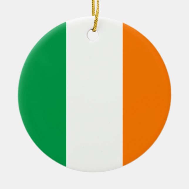 Irland Flagga Julgransprydnad Keramik (Framsidan)