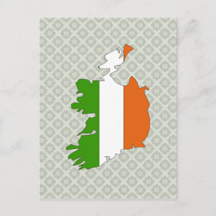 Irland Flagga Karta fullt storlek Vykort