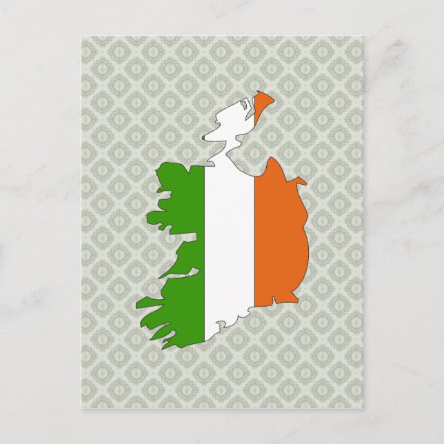 Irland Flagga Karta fullt storlek Vykort (Framsida)
