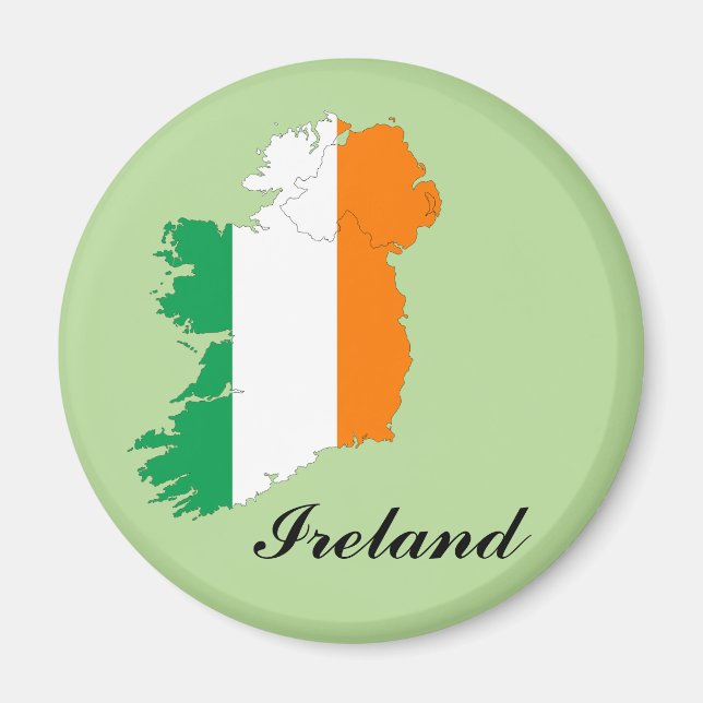 Irland Flagga Karta Magnet (Framsidan)