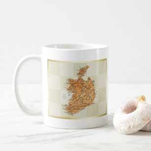 Irland Flagga + Karta Mugg