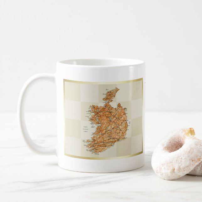 Irland Flagga + Karta Mugg (Med munk)