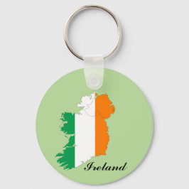 Irland Flagga Karta Nyckelring