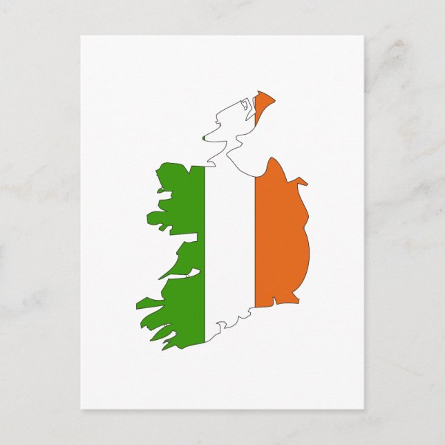 Irland flagga karta vykort (Framsida)