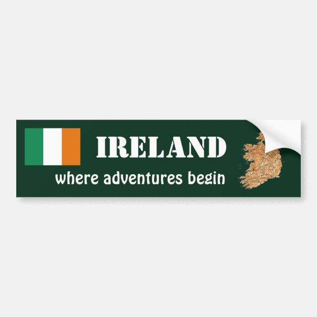 Irland flagga + Kartabildekal Bildekal (Framsidan)