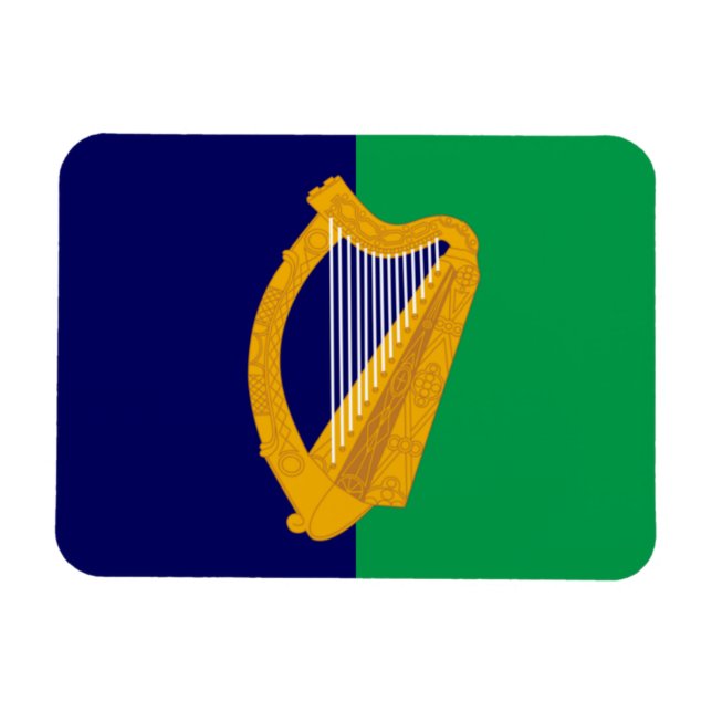 Irland Flagga Magnet - Harp on Blue & Grönt (Horisontell)