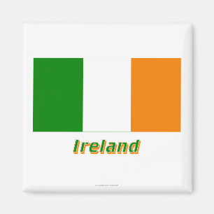 Irland flagga med namn magnet