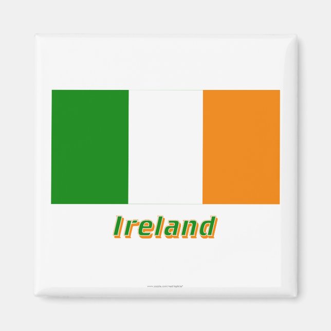 Irland Flagga med Namn Magnet (Framsidan)