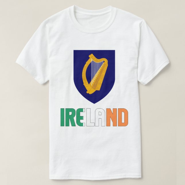 Irland Flagga och Jacka av Arm T Shirt (Design framsida)