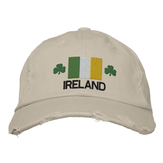 Irland Flagga och Shamrock Embroiderad Hat Broderad Keps (Framsida)