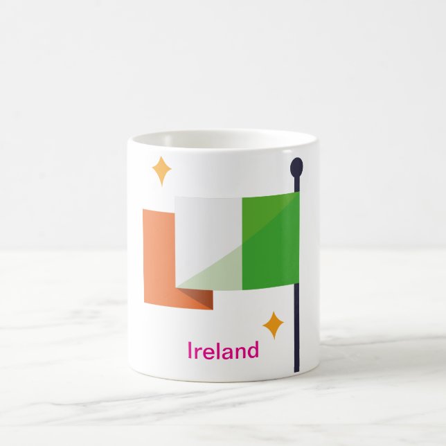 Irland Flagga om Pole Mugg (Center)