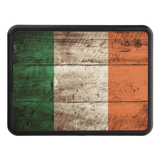 Irland flagga på gammalt Wood korn Dragkroksskydd (Framsidan)