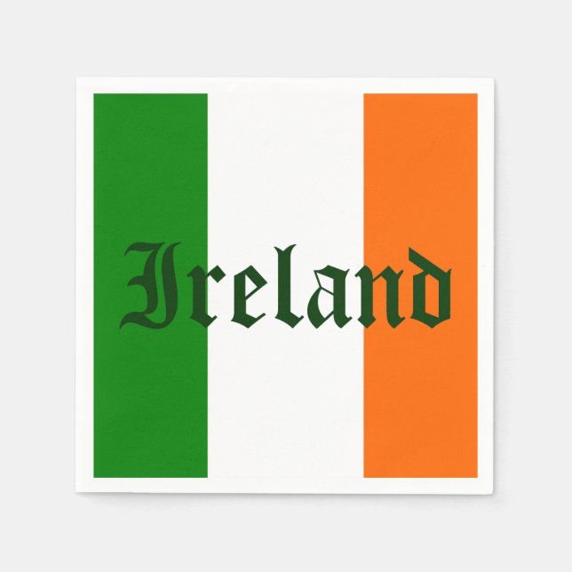 Irland Flagga Pappersservett (Framsidan)