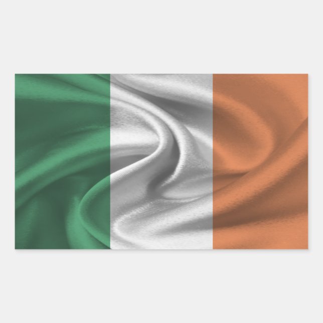 Irland Flagga Rektangulärt Klistermärke (Framsida)