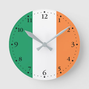Irland Flagga Rund Klocka