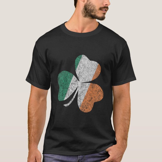Irland Flagga Shamrock St Patricks Dag T Shirt (Framsida)