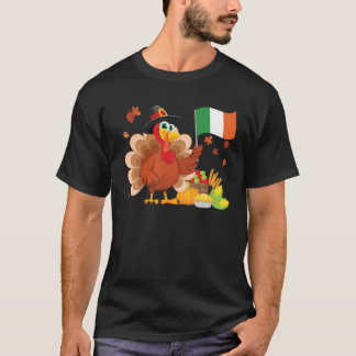 Irland Flagga Thanksgiving Irish Cute Turkey Famil T Shirt